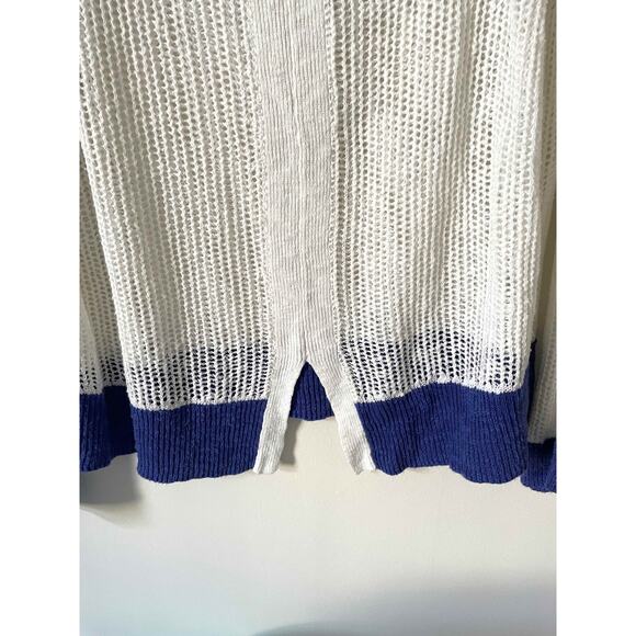 Soft Surroundings Linen Blend Lightweight Sweater White Purple Size XL - Picture 4 of 7